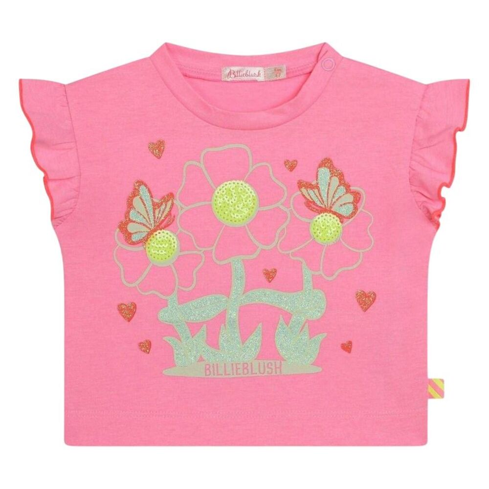 Billieblush Baby Girls Flowers Crew Neck / Pink
